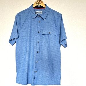 Avalanche Outdoor Supply Men's Blue Short Sleeve Button Front Golf Shirt Size M